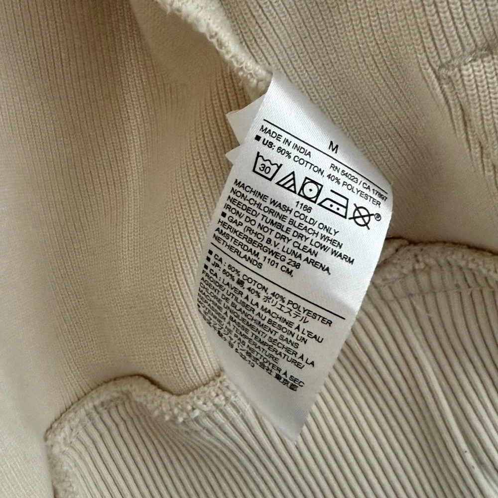 Banana Republic Jacket Men Medium Cream Mock Neck Utility Old Money Quiet Luxury